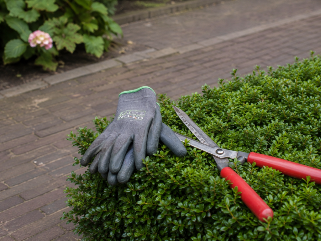 Tuinieren in een groene tuinomgeving